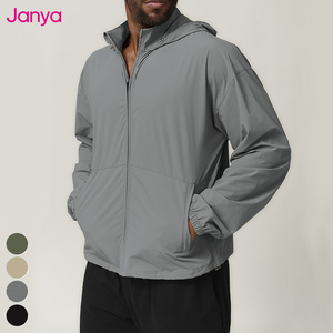 Vêtements de sport personnalisés avec logo, <span class=keywords><strong>veste</strong></span> de sport décontractée à col montant, <span class=keywords><strong>veste</strong></span> de course coupe-vent imperméable à fermeture éclair intégrale, <span class=keywords><strong>veste</strong></span> de fitness à capuche pour hommes - Product Image 5