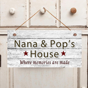 Targa in Legno '<span class=keywords><strong>Casa</strong></span> di Nonna e Nonno' Dove Sono Nati i <span class=keywords><strong>Ricordi</strong></span>, Decorazione da Appendere, Regalo per Nonni - Product Image 4