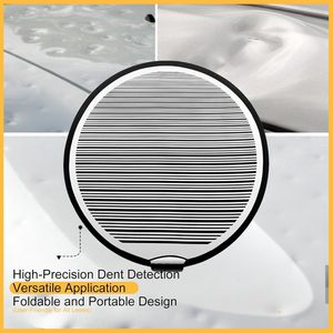 Panneau réflecteur de lumière PDR circulaire rayé extra large de 80 cm, flexible, pliable et portable, conçu pour la réparation de bosses de véhicules - Product Image 3