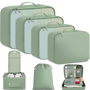 Supports Custom Logo for 8-Piece Foldable Durable Lightweight Eco-Friendly Water Resistant <b>Travel</b> <b>Organizer</b> Set Zipper Closure - Product Image 1