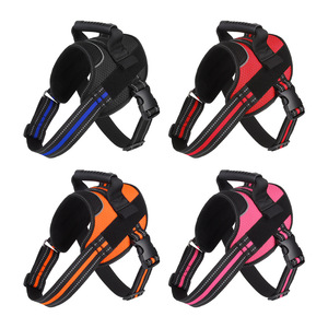 Besar harnes reflektif anjing pola padat tahan ledakan sadel multi-fungsi saku terbuat dari poliester tahan lama - Product Image 6