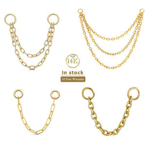 Lotus Customize Solid 9K 14K 18K Real <b>Gold</b> Chain Pendants Helix <b>Earring</b> Fine Piercing Jewelry Wholesale 24G O-Ring <b>for</b> Women <b>Men</b> - Product Image 1