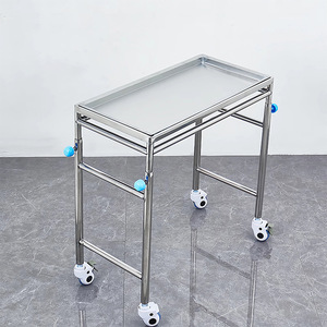 Beautiful Hospital Tray Trolley 200mm 3 Layers Stainless Steel Medical Storage Cart - Product Image 1