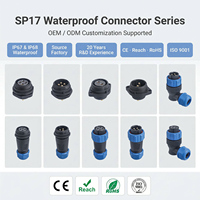 Connecteur de câble circulaire étanche SP21 IP67 IP68, prise mâle-femelle avec raccord à écrou arrière, 2, 3, 4, 5, 6, 7, 9, 12 broches