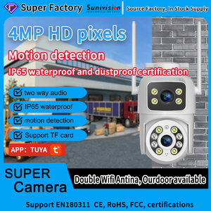 Telecamera di Sicurezza Esterna a Doppia Lente 4MP, Telecamera IP CCTV Wireless WiFi con Audio e PTZ per Interni, Vendita Diretta dalla Fabbrica - Product Image 1
