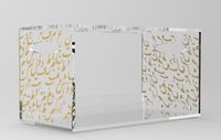 Porte-tasse en Lucite dorée, 1 pièce, calligraphie arabe, trois dimensions, personnalisé, acrylique