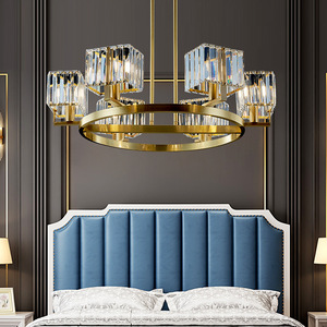 Luxury All-Copper Postmodern Crystal Chandelier Minimalist Nordic Style <b>Dining</b> Living Room <b>Light</b> Bedroom Lobby Lighting Fixture - Product Image 6