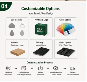 24 Day <b>Christmas</b> Countdown Tree Gift <b>Box</b> with Numbered Compartments Paperboard Custom Logo Packaging for Holiday - Product Image 6