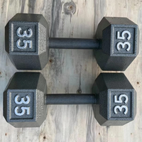 Haltères de musculation en fonte noire peinte, haltères hexagonaux en fer avec revêtement en poudre, haltères en fonte peinte pour la maison et la salle de sport