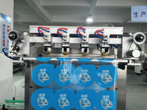 Buz Fabrikaları için Tam Otomatik Yüksek Kapasiteli Buz Küpü Bardak Dolum, Kapatma ve Paketleme Ekipmanı - Product Image 4