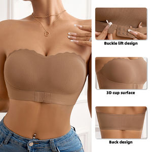En stock soutien-gorge post-chirurgical respirant à haute élasticité, ourlet confortable, bande antidérapante invisible, fermeture avant, soutien-gorge sans bretelles - Product Image 3
