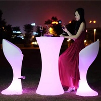 Table de fête led pour bar bar bar de mariage étanche chaise de bar rougeoyante table de cocktail led éclairée