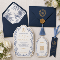 Invitations de mariage et d'anniversaire personnalisées de luxe, découpées à la presse, gaufrées, avec cartes RSVP et enveloppes en carton de luxe