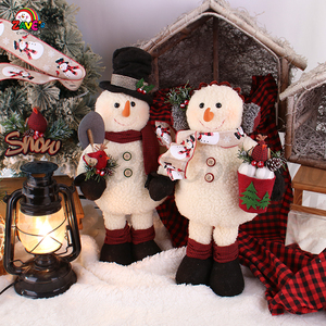 Zaves 18 pollici stile Country in piedi pupazzo di neve con tazza di uccelli accessori per interni ed esterni fabbrica di natale all'ingrosso - Product Image 6