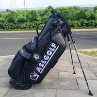 ASL GOLF vente en gros sacs de golf jaunes personnalisés pochette à disque fixation étanche en cuir support de sac de golf