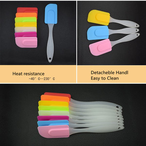 Juego de utensilios de silicona de grado alimenticio para hornear, tamaño mini, con mango de plástico colorido, juego de espátulas de silicona para hornear - Product Image 5