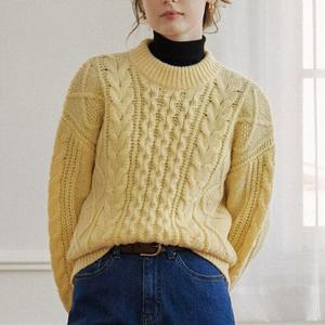 Trung Quốc Hàng Dệt Kim Nhà Máy Mùa Thu Mùa Đông Chunky Đan Len Pha Trộn <span class=keywords><strong>Irish</strong></span> Áo Len Tùy Chỉnh Mỹ Crewneck Cáp Đan Len Jumper Phụ Nữ - Product Image 4