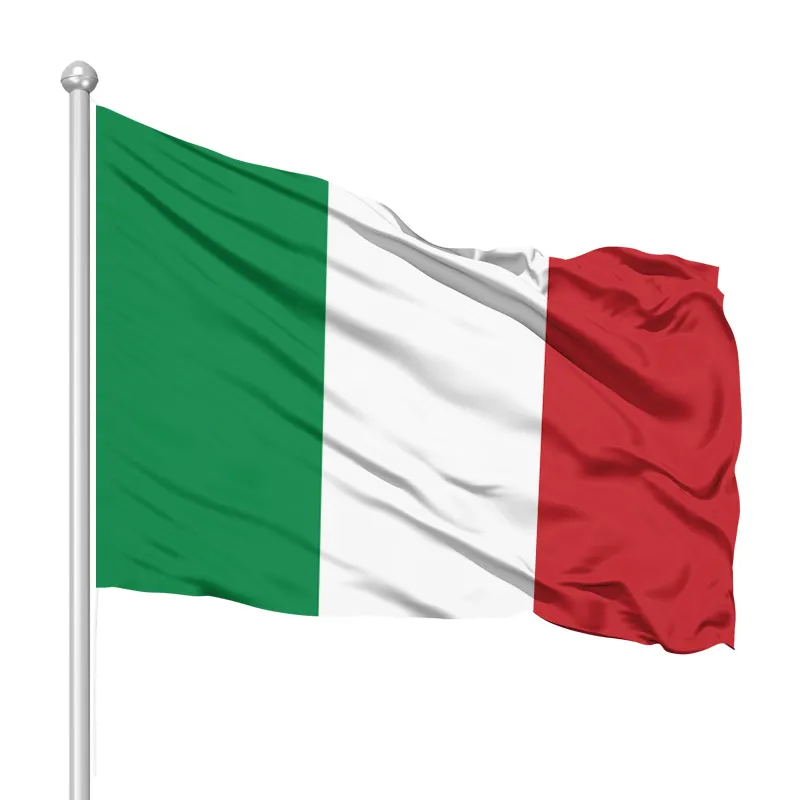 Großhandel Heavy Duty Flying Italien Flagge 3x5 ft langlebige horizontale vertikale gestreifte rot weiß grün Jorden Italien National flaggen