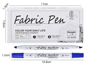 Guangna Trắng Đôi đầu vải bút không thấm nước không phai nghệ thuật vẽ tay dệt <span class=keywords><strong>Highlighter</strong></span> đánh dấu - Product Image 6