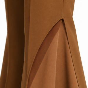 Pantalon évasé taille haute CURVE SPLIT pour <span class=keywords><strong>femme</strong></span>. Panneau contrastant ton sur ton, ourlet brut, pli avant prononcé. - Product Image 4