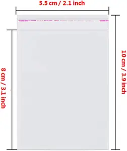 Sac auto-adhésif en LDPE transparent transparent avec logo personnalisé pour autocollants artisanaux Emballage de bougie Prix d'usine Qualité assurée