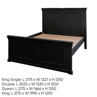 Cadre de lit king size extra-large en bois – Plateforme durable en pin radiata et MDF pour chambres spacieuses et hôtels