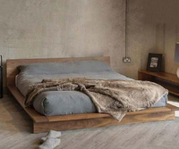 AJJ-Q393 Nouveau lit double en bois massif chinois pour chambre d'hôtes