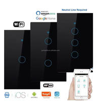 Interrupteurs muraux intelligents standard UE, Royaume-Uni, Australie, États-Unis, Wifi/Zigbee, fabricant, produits d'automatisation domestique, 2 voies avec/sans neutre