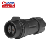 Cnlinko lp16 fonction d'alimentation 2 broches vis de câblage en plastique connecteur de prise d'aviation pôle type de vis de verrouillage connecteur étanche IP68