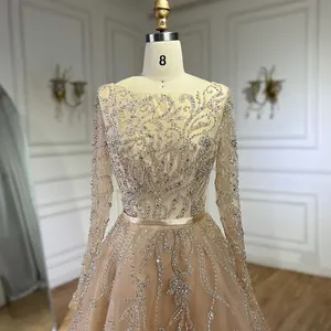 Serena collina musulmana grigia a linea abiti da sera abiti da 2024 con perline festa LA71596A su misura - Product Image 5