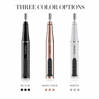 Lime à ongles électrique professionnelle sans fil noire en forme de stylo, 25000 tr/min, rechargeable, portable, pour manucure et pédicure