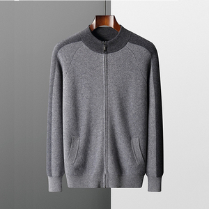 Áo len nam 100% cashmere có khóa kéo, áo khoác cardigan dệt kim ấm áp mùa đông - Product Image 2