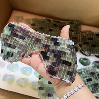Masque de sommeil en jade cristal naturel masque pour les yeux en fluorite colorée anti-âge masque pour les yeux en pierre de quartz chaud ou froid