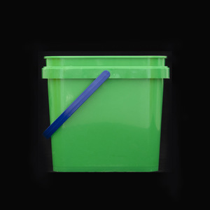 Square Plastic Pail 10L Yellow Non Toxic For Paint Chemicals - Product Image 3