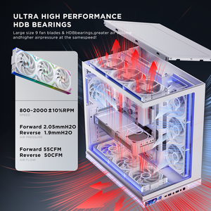 Jungle Leopard V2se 360มม. ARGB แชสซีระบายความร้อนสำหรับเกม-แบริ่งน้ำมัน55CFM 30dBA เดินหน้า/ถอยหลังสีดำและขาว - Product Image 6