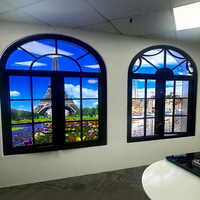 Fenêtre d'hôtel certifiée NFRC 24, résistante au vent, avec barrière thermique, double vitrage Lowe, aluminium noir