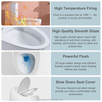 Luxe Style moderne WC ligne d'or multicolore une pièce commode forme carrée salle de bain cuvette de toilette en céramique double chasse p-trap