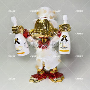 Escultura de Pato <span class=keywords><strong>MC</strong></span> Cromado Personalizada de Alta Calidad con Logotipo, Escultura de Pato Dagobert Pop Art con Dos Botellas, Escultura de Pato <span class=keywords><strong>Donald</strong></span> con Dos Botellas - Product Image 4
