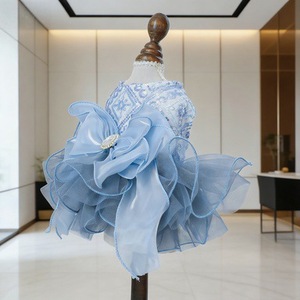 Blue Galaxy Wedding Dress For Pets Dog <b>Cat</b> Skirt Cute Polyester Four Seasons Solid Color Pet <b>Clothes</b> - Product Image 4