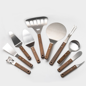 Chất Lượng Cao Bằng Gỗ Xử Lý Mini Thìa Đặt Thép Không Gỉ Thìa Bánh Pizza Vỏ Bơ Spreader Đồ Dùng Nhà Bếp Nấu Ăn Công Cụ Thiết Lập - Product Image 5