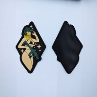 Badge tactique en caoutchouc souple PVC pour impression UV, motif crâne, forme rectangulaire/diamant, pour sac à dos et vêtements