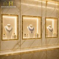 Vitrine de présentation de bijoux de luxe sur mesure haut de gamme, meuble de magasin de bijoux, vitrine de présentation de bijoux