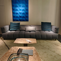 Canapé en cuir véritable de style italien de luxe, canapé droit personnalisable, meubles de salon pour la maison, l'hôtel, canapé de détente