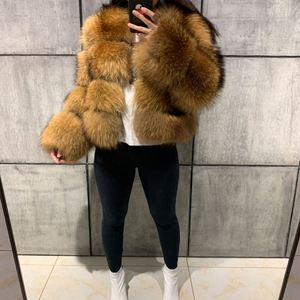 3022 luxe hiver femmes fausse fourrure de lapin manteau grande taille noir marron raton laveur veste courte <span class=keywords><strong>Trench</strong></span> vêtements d'extérieur manteau d'hiver - Product Image 2