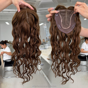 Proveedor Ruso de Cabello: Peluca Mono Rubia de Encaje Completo para Mujer, Rubia o Mezcla con Flequillo, Topper Ondulado - Product Image 3