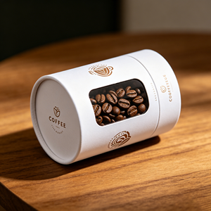 Boîte en carton cylindrique multi-tailles avec fenêtre transparente, tube en papier rond, boîte d'emballage commerciale pour grains de café - Product Image 6