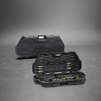 Étui à arc composé dur noir avec plume en plastique conçu pour le tir et la chasse en plein air pouvant accueillir 1 arc et 6 flèches
