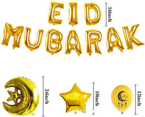 <span class=keywords><strong>2022</strong></span> Eid Mubarak ballon décoration ensemble Eid Mubarak lettre feuille bannière lanterne suspendu tourbillon pour fournitures de fête islamique - Product Image 3