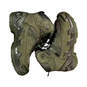 Bottes de chasse personnalisées TSB07 en daim marron camouflage, matériau supérieur en daim, disponibles en stock - Product Image 1