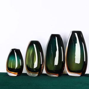 clear Glass <strong>Flower</strong> <strong>Vases</strong> Thick Water Drop Shape Agate Colored Floral Arrangement <strong>Vase</strong> for Home Wedding Centerpiece Decoration - Product Image 2